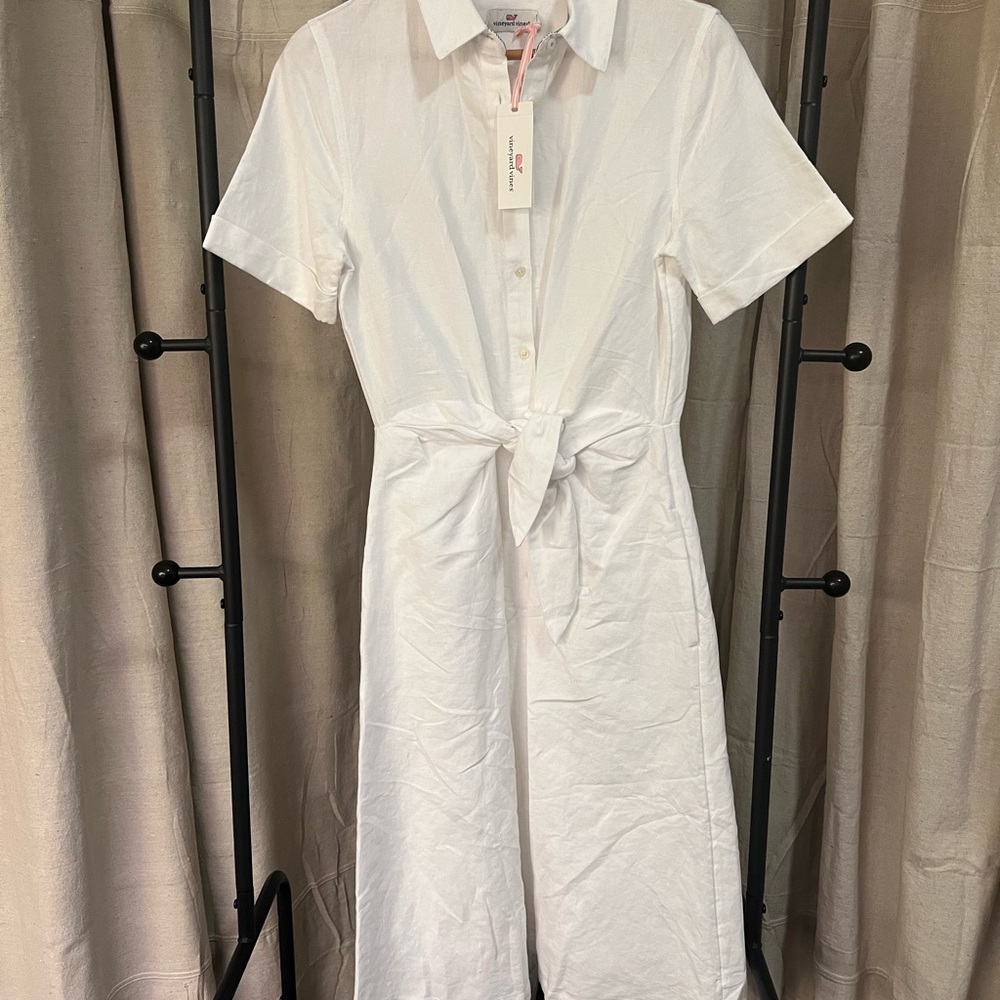Vineyard Vines Tie-Front Linen Dress